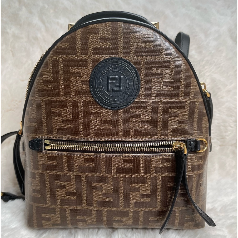 Fendi Zucca Coated Mini Backpack. Authentic